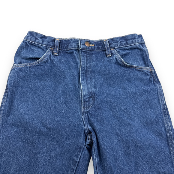 Vintage Rustler Jeans 30x28.5 Blue Straight Leg Dark Wash Cotton Mens 32x30 - Picture 4 of 7